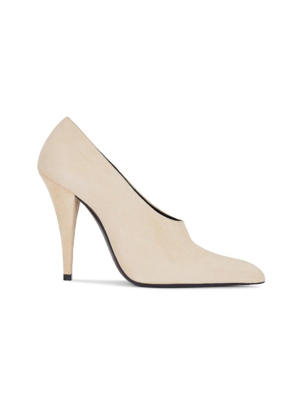 Saint Laurent Nico Pump Heels Cream Suede - Picture 2 of 10